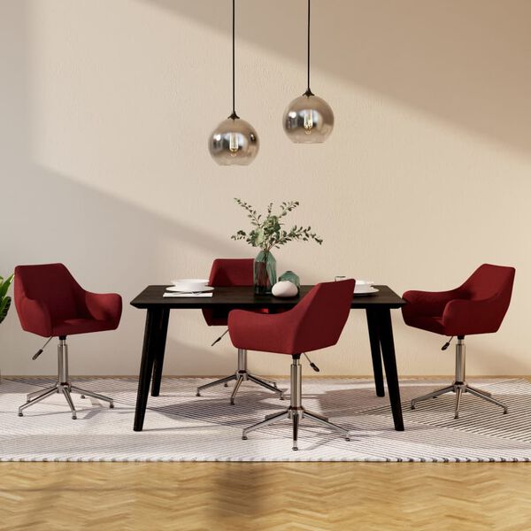 vidaXL Otočn&eacute; j&iacute;deln&iacute; židle 4 ks v&iacute;nov&eacute; textil