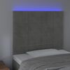 vidaXL Čelo postele s LED světle &scaron;ed&eacute; 80x5x118/128 cm samet