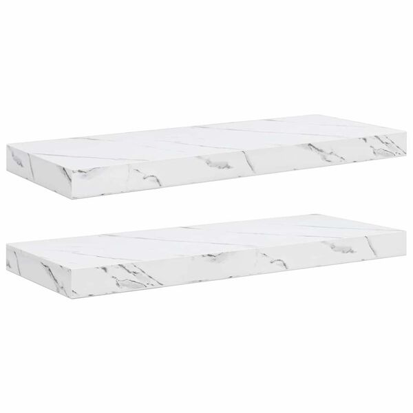 vidaXL N&aacute;stěnn&aacute; polička N&aacute;stěnn&yacute; 2 pcs B&iacute;l&yacute; mramor 60 x 23,5 x 4 cm