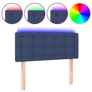 vidaXL Čelo postele s LED modr&eacute; 90x5x78/88 cm textil