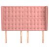 vidaXL Čelo postele typu u&scaron;&aacute;k růžov&eacute; 147x23x118/128 cm samet
