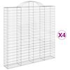 vidaXL Klenut&eacute; gabionov&eacute; ko&scaron;e 4 ks 200x30x200/220cm pozinkovan&eacute; železo