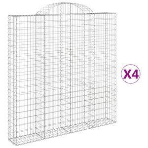 vidaXL Klenut&eacute; gabionov&eacute; ko&scaron;e 4 ks 200x30x200/220cm pozinkovan&eacute; železo