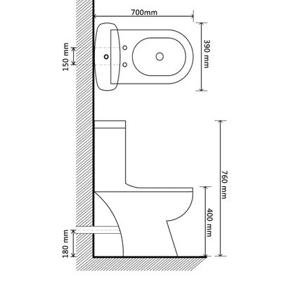 vidaXL Záchodová mísa s nádržkou bílá