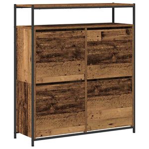 vidaXL Skř&iacute;ň na obuv 100 x 34 x 112 cm Kompozitn&iacute; dřevo Star&eacute; dřevo