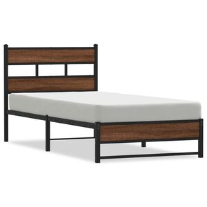 vidaXL Kovov&yacute; r&aacute;m postele bez matrace hněd&yacute; dub 75 x 190 cm