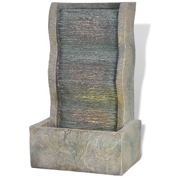 vidaXL Interiérová fontánka s LED osvětlením, polyresin