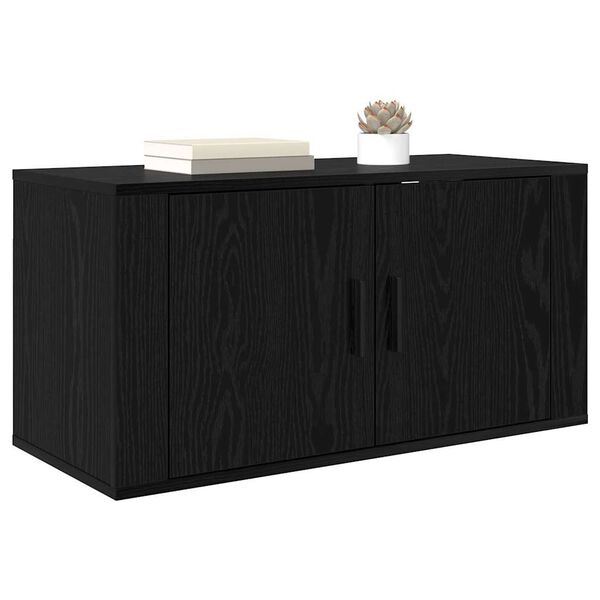 vidaXL N&aacute;stěnn&yacute; TV kabinet N&aacute;stěnn&yacute; Čern&yacute; dub 80 x 34.5 x 40 cm