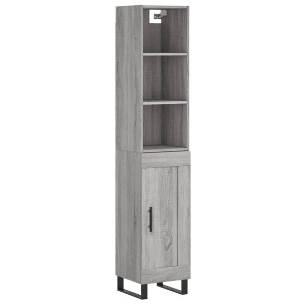 vidaXL Skř&iacute;ň highboard &scaron;ed&aacute; sonoma 34,5 x 34 x 180 cm kompozitn&iacute; dřevo