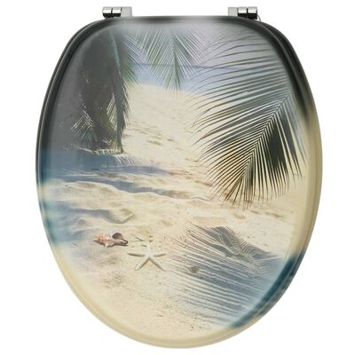 vidaXL WC sedátka s víky 2 ks MDF plážový motiv