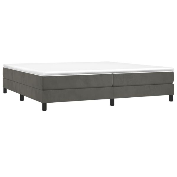 vidaXL Box spring postel s matrac&iacute; tmavě &scaron;ed&aacute; 200x200 cm samet