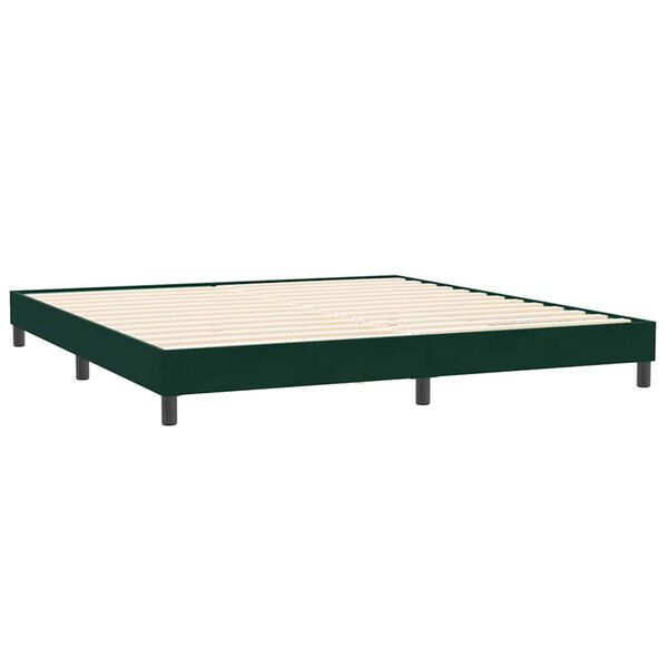 vidaXL Postel Box Spring bez matrace tmavě zelen&aacute; 200x210 cm samet