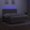 vidaXL Box spring postel s matrac&iacute; a LED taupe 180x200 cm textil