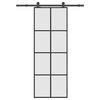 vidaXL Posuvn&eacute; dveře s kov&aacute;n&iacute;m 76x205 cm ESG sklo a hlin&iacute;k