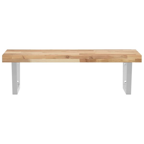 vidaXL Deska pod umyvadlo n&aacute;stěnn&aacute; ocel a masivn&iacute; ak&aacute;ciov&eacute; dřevo