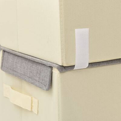 vidaXL Stohovatelné úložné boxy s víkem sada 8 ks textil šedé/krémové
