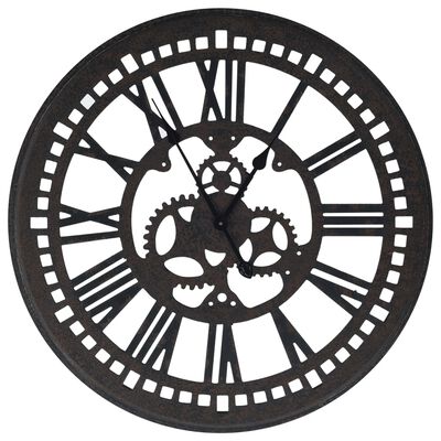 vidaXL Nástěnné hodiny černé 70 cm MDF