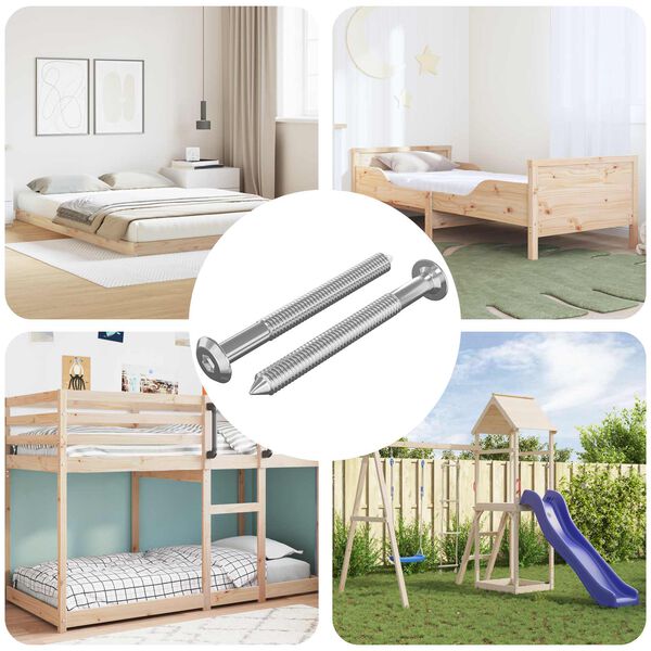 vidaXL N&aacute;bytkov&eacute; &scaron;rouby 2 pcs Stř&iacute;brn&aacute; M6 x 60 mm Ocel