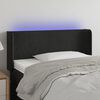 vidaXL Čelo postele s LED čern&eacute; 83 x 16 x 78/88 cm samet