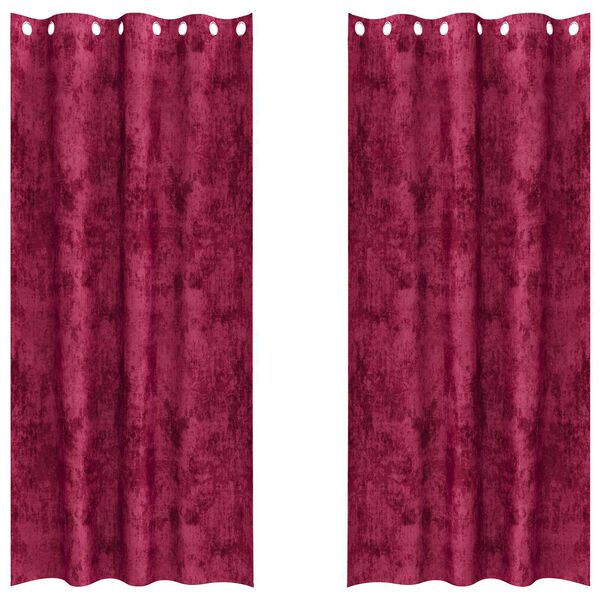 vidaXL Sametové závěsy 2 pcs vínová červená 245 x 140 cm samet
