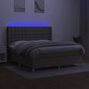 vidaXL Box spring postel s matrac&iacute; a LED taupe 180x200 cm textil