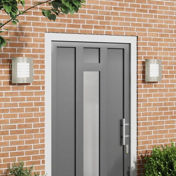 vidaXL Nástěnná venkovní svítidla 2 pcs Stříbrná 23.5 x 10.5 x 26 cm
