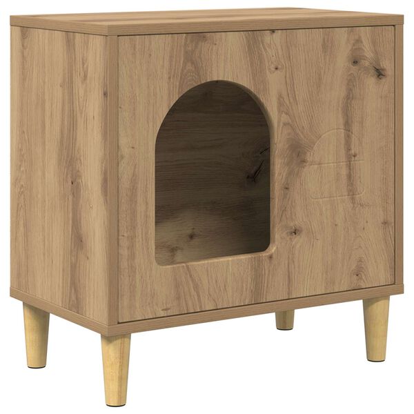 vidaXL Kočič&iacute; dům Uměleck&yacute; dub 51 x 30 x 52 cm kompozitn&iacute; dřevo