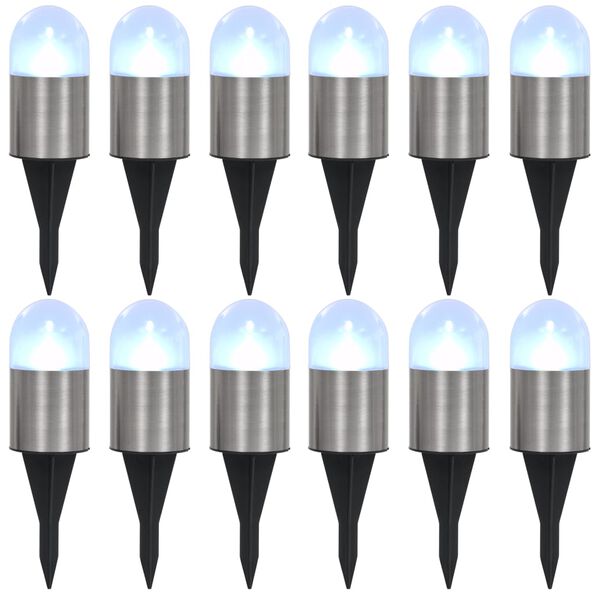vidaXL Sol&aacute;rn&iacute; světlo k zap&iacute;chnut&iacute; do země 12 ks LED b&iacute;l&eacute;