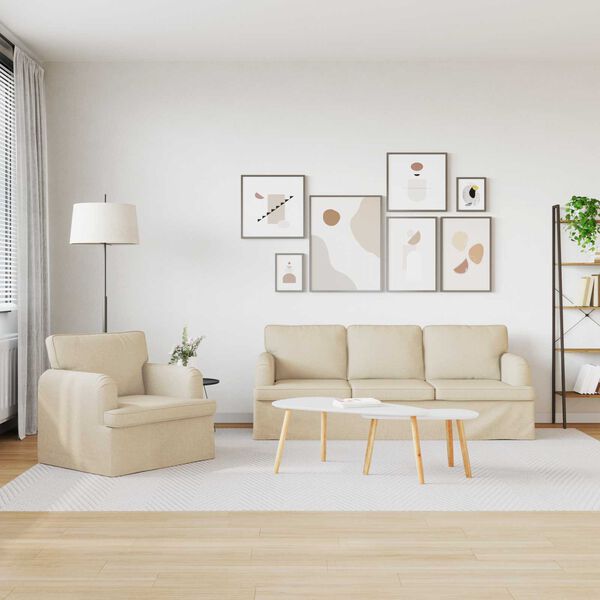 vidaXL Pohovka 2 pcs Kr&eacute;mov&aacute; 144 x 80 x 85 cm textil