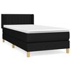 vidaXL Box spring postel s matrac&iacute; čern&aacute; 90x200 cm textil