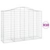 vidaXL Klenut&eacute; gabionov&eacute; ko&scaron;e 10ks 200x50x140/160cm pozinkovan&eacute; železo