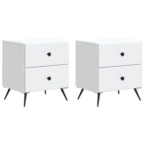 vidaXL Nočn&iacute; skř&iacute;ňka 2 pcs B&iacute;l&aacute; 43 x 34,5 x 47,5 cm Kompozitn&iacute; dřevo