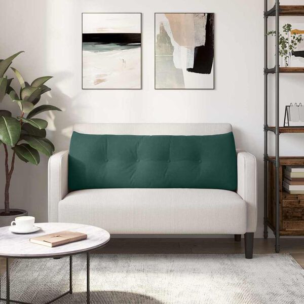 vidaXL Pol&scaron;t&aacute;ř na z&aacute;da Tmavě zelen&aacute; 140 x 24 x 50 cm samet