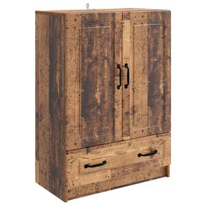 vidaXL Serv&iacute;rovac&iacute; skř&iacute;ň se z&aacute;suvkou Star&eacute; dřevo 66 x 34,5 x 92 cm