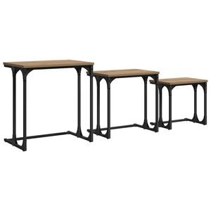 vidaXL Vnořen&yacute; konferenčn&iacute; stůl 3 ks dub artisan 50,5 x 35 x 53 cm