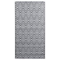 vidaXL Venkovní koberec bílý a černý 120 x 180 cm PP