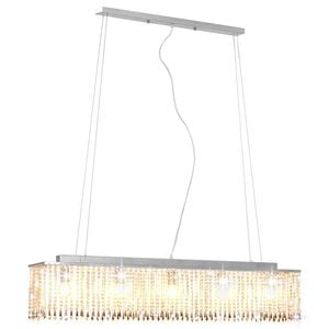 vidaXL Stropn&iacute; lampa s kři&scaron;ť&aacute;lov&yacute;mi kor&aacute;lky stř&iacute;brn&aacute; 104 cm E14