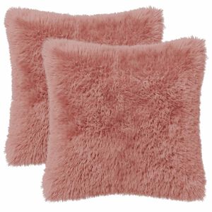 vidaXL Povlak na pol&scaron;t&aacute;ř 2 pcs HEERLEN Růžov&aacute; 30 x 30 cm PV fleece