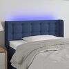 vidaXL Čelo postele s LED modr&eacute; 103 x 16 x 78/88 cm textil