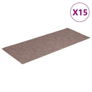 vidaXL Schodov&eacute; rohože samolepic&iacute; 15 ks 60 x 25 cm světle hněd&eacute; obd&eacute;ln&iacute;kov&eacute;