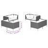 vidaXL 8dílná zahradní sedací souprava a podušky polyratan tmavě šedá