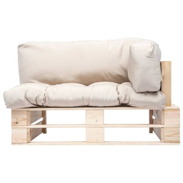 vidaXL Zahradn&iacute; pohovka z palet s p&iacute;skov&yacute;mi podu&scaron;kami borovice