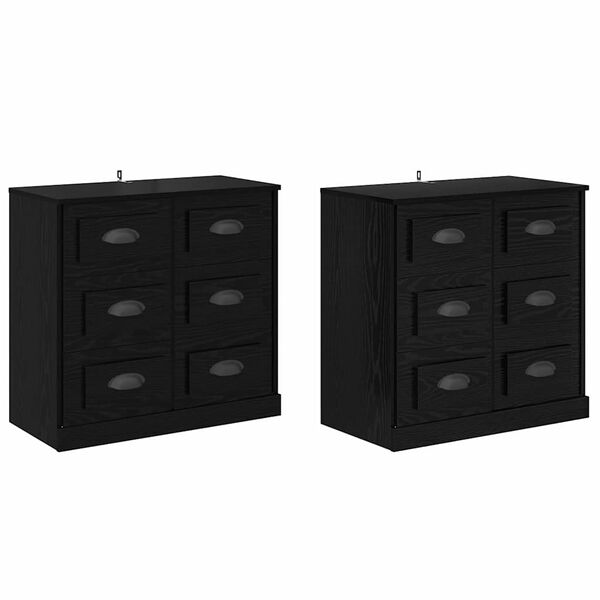 vidaXL Konzole 2 pcs Čern&yacute; dub 70 x 35,5 x 67,5 cm kompozitn&iacute; dřevo