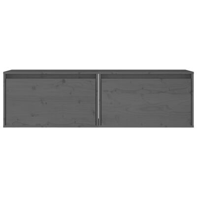vidaXL Nástěnné skříňky 2 ks šedé 60 x 30 x 35 cm masivní borové dřevo