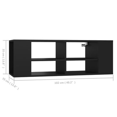 vidaXL Nástěnná TV skříňka černá 102 x 35 x 35 cm dřevotříska