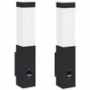 vidaXL Venkovn&iacute; n&aacute;stěnn&eacute; sv&iacute;tidlo 2 pcs Čern&aacute; 10.5 x 6 x 33 cm