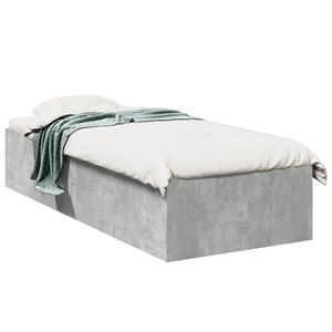 vidaXL R&aacute;m postele betonově &scaron;ed&yacute; 75 x 190 cm kompozitn&iacute; dřevo