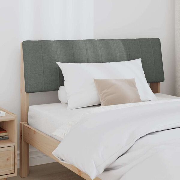 vidaXL Čalouněn&eacute; čelo postele Tmavě &scaron;ed&aacute; 100 cm Masivn&iacute; borov&eacute; dřevo