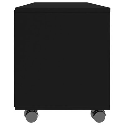 vidaXL TV stolek s kolečky černý 90 x 35 x 35 cm dřevotříska
