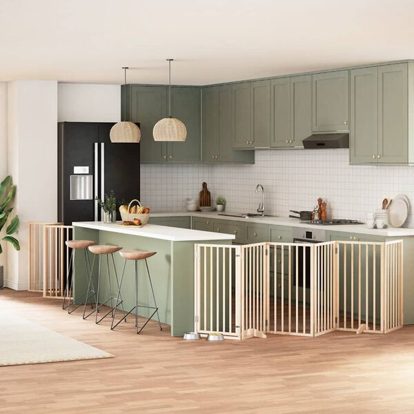 vidaXL Z&aacute;brana pro psy s dv&iacute;řky skl&aacute;dac&iacute; 12 panelů 600 cm topol